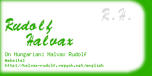 rudolf halvax business card